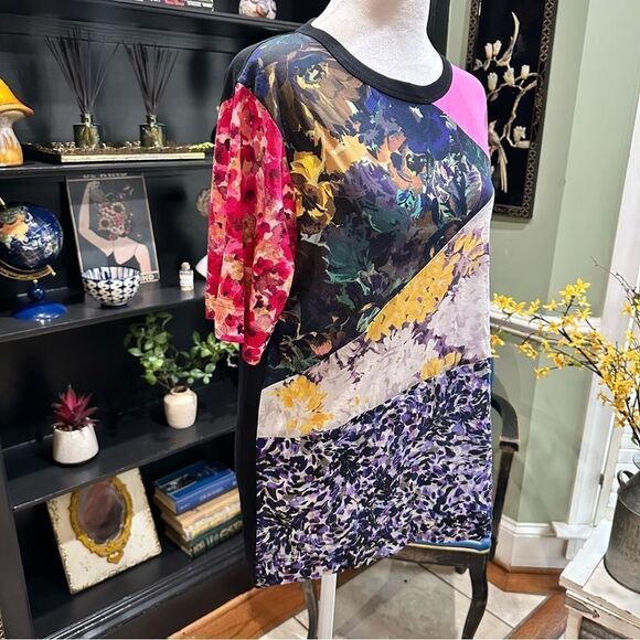 Dries Van Noten Patchwork Silk T-Shirt • Size XS • Luxe Mixed-Silk Tee - Picture 5 of 8